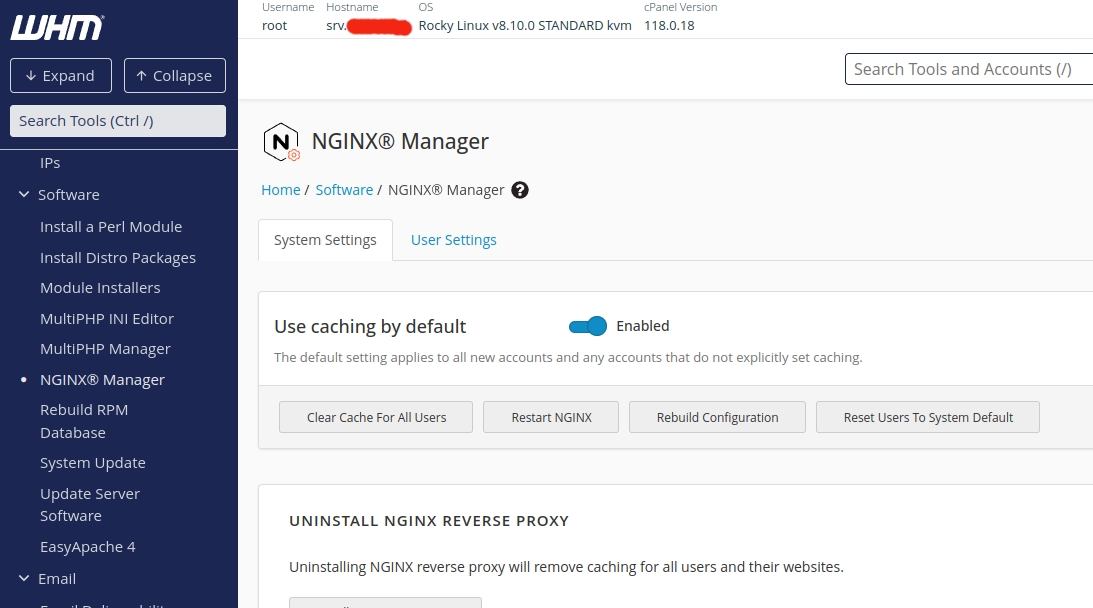 NGINX cPanel-WHM